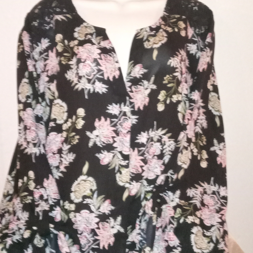 Floral Black Blouse Plus Size 3x